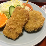 津ミートカシワギ - 串カツコロッケ定食（６５０円）