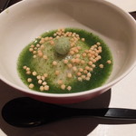 界 遠州 - 季節の蓋物
       　「蟹の養老蒸し　　三ッ葉餡 ぶぶあられ」
      