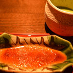 界 遠州 - 甘味
      「ほうじ茶のクリームブリュレ」とお抹茶