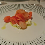リストランテ カノフィーロ - 甘海老、リコッタチーズ、フルーツトマト