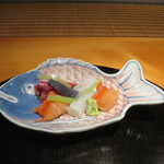 日本料理 幸庵 - スマカツオ、赤貝、スミイカ、平目の造り