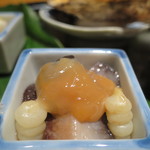 日本料理 幸庵 - ナマコのコノワタ乗せアップ