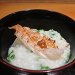 日本料理 幸庵 - 魚沼産コシヒカリ 雪椿のおかゆアップ