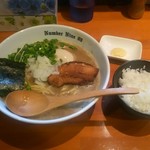 麺ダイニング ナンバーナイン 09 - 濃厚ラーメン+味玉(税込800+100円)+ライス(税込100円)