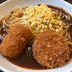 あんかけパスタ　ラ・ピーニャ - ランチのパスタ  カニクリームコロッケとメンチカツ   ラージ