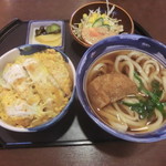 萬盛庵 - ミニカツ丼とうどんのセット