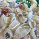 おふくろ亭 - ホル鍋定食 大飯 温泉卵 500円