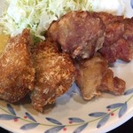 Maruju - 唐揚げとヘレカツのＷ定食ですよ