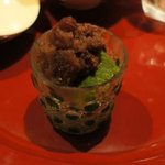 お料理 佐藤 - 抹茶シャーベット　小豆餡