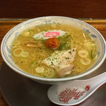 龍上海 - ラー博は俺の社員食堂。  赤湯からみそミニラーメソ！  なるとがキュート♡