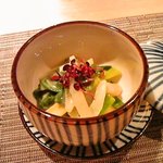 北新地 たくみ - 付き出しは烏賊の白味噌和え