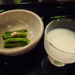 渋川問屋 - 祭り御膳「亀」 \3,150の食前酒と小鉢