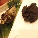 蓬左茶寮 - 老茸、紫舞茸の炙り