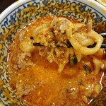 ほうきぼし+ - 叉焼がほぐれて麺に絡む