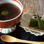 辰巳屋 - ぜんざい　抹茶白玉　抹茶チーズケーキ