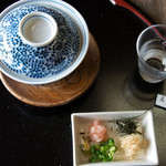 辰巳屋 - 鰊の茶蕎麦と薬味