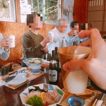 魚山人 - ビールの乾杯から〜(^^)