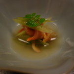 招福樓 - 口直し：赤貝と蕗の酢の物