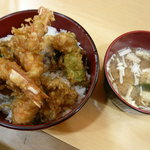 ころも屋 礼文 - 天丼(大盛り)(800円)