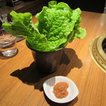 Yakiniku Hausu Kourakuen - チシャ菜。350円