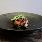 かわ村 - 2017年1月再訪：second タラバ蟹と帆立貝のメダリオーネとフォアグラのポワレ☆