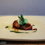 かわ村 - 2017年1月再訪：second 黒毛和牛イチボ肉のタリアータとフォアグラのポワレ☆