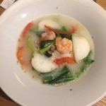 むさしの森珈琲 - 旬の野菜と小海老のスープGOHAN（盛り付け修正後）