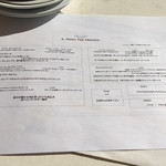 青いナポリ - メニュー