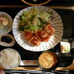 Iyashi sakaba mammaya hinata - からあげ定食（コーヒー（ホット））(700円)(2017/01/25)