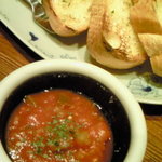 炭火焼と旬のおさかな 菜の花 - サルサつきガーリックトースト