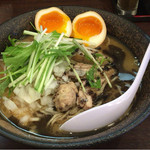 menyakuni - 濃厚鶏白湯黒ラーメン大盛り