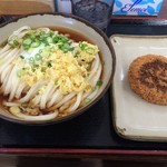 ぼっこ屋 - 温玉ぶっかけ（大）＋ミンチカツ