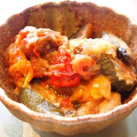 麻布箪笥町 天涼庵 - 天涼定食 焼魚 1296円 の野菜のトマト煮