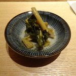 鮨 麻葉 - わさびの菜の葉漬け