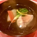 みくり - 椀物：甘鯛と淀大根の椀物。こちらも王道の京の香り。手堅いですなぁ。