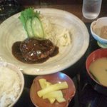 茶店鶴居村 - ハンバーグステーキ　ランチ