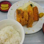 小川港魚河岸食堂 - 焼津フライ定食　850円