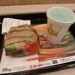 バーガーキング - ワッパー＋ドリンクM 、メロンソーダ 500円（クーポン使用）