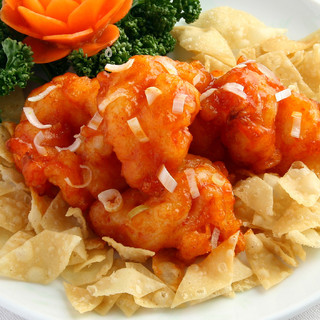 コースでも食べれる！『車海老のチリソース煮』