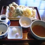 蕎麦商 楓 - [料理] 野菜天盛り合わせ セット全景♪ｗ