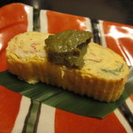 旬魚たつみ - 松葉がに入り玉子焼き かにみそ乗せ