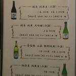 旬魚たつみ - 地酒メニュー①　(2017.1)