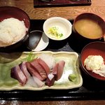 吟彩 - 吟彩 ＠八丁堀 刺身盛合せ定食 ８９０円
