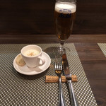 創作イタリアン Gemelli - 寒くても、ビールで疲れをとります。