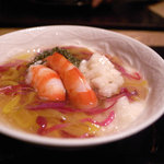 湯葉豆腐　車海老　菊花あん