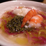 湯葉豆腐　車海老　菊花あん