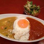 プラティク - ダブルカレーセット(マトン、野菜)