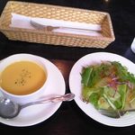 レストラン サンディエゴ - [料理] ポタージュスープ & サラダ