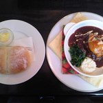 レストラン サンディエゴ - [料理] 自家製パン & ビーフシチュー & ハンバーグ