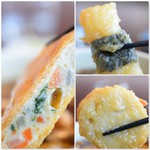 具材には野菜入りの揚げと山芋、それと蓮根はさみ揚げが入っています。